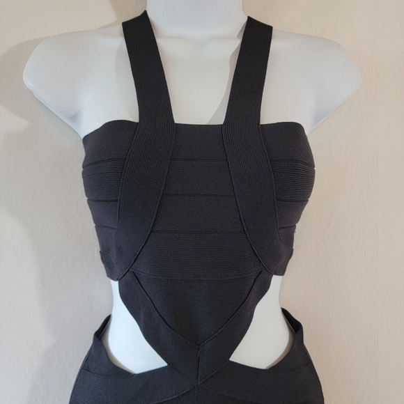 NBD x REVOLVE My Confession Bodycon Dress Sz XS Black Cut-Out Mini Coquette Girl - Picture 4 of 12